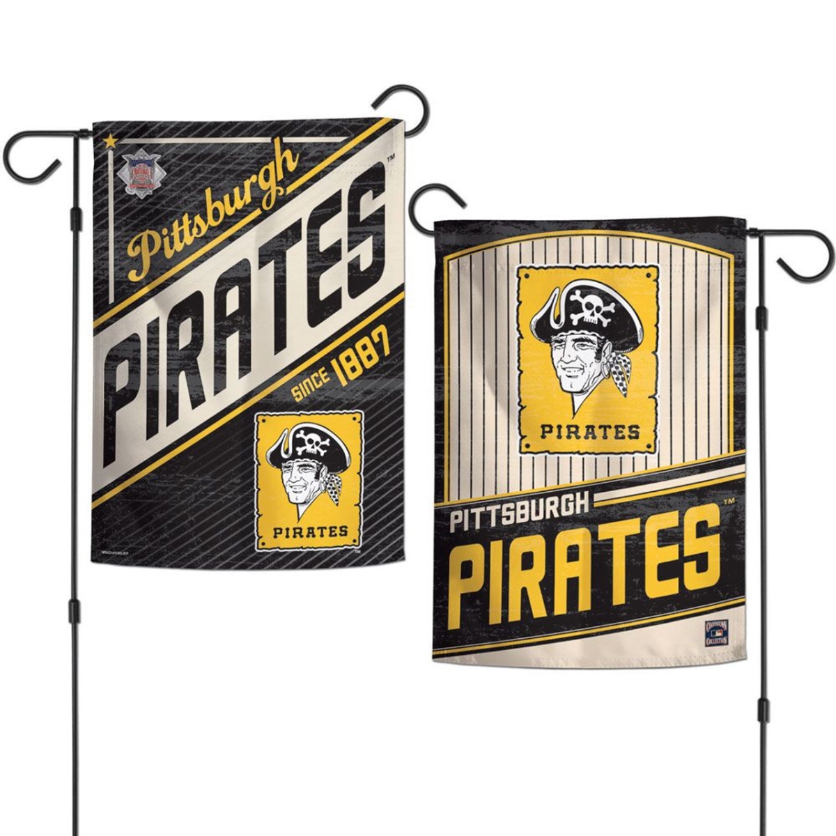 3208526738 12 x 18 in. Pittsburgh Pirates 2 Sided Cooperstown Garden Flag