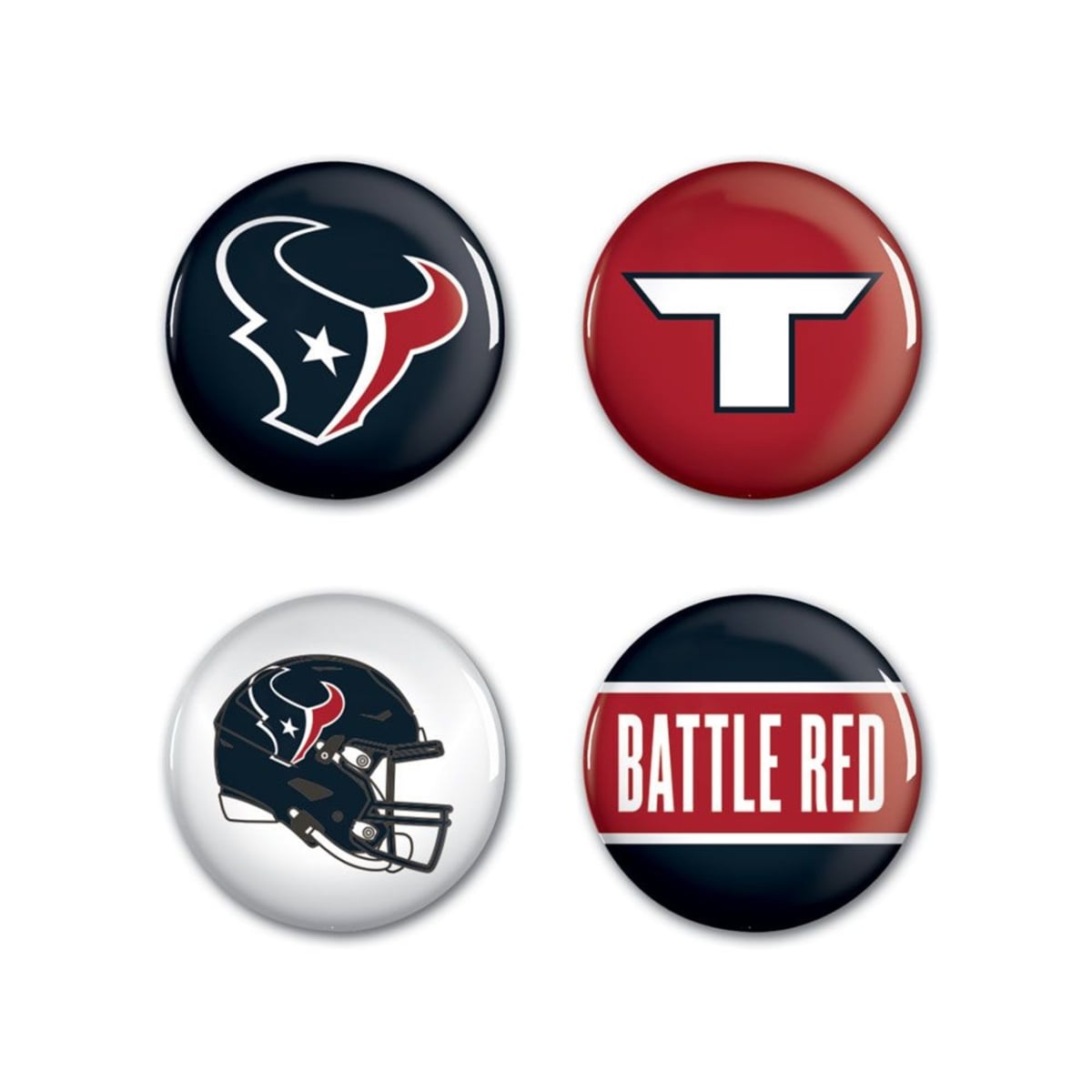 3208588804 Houston Texans Buttons - Small - Pack of 4