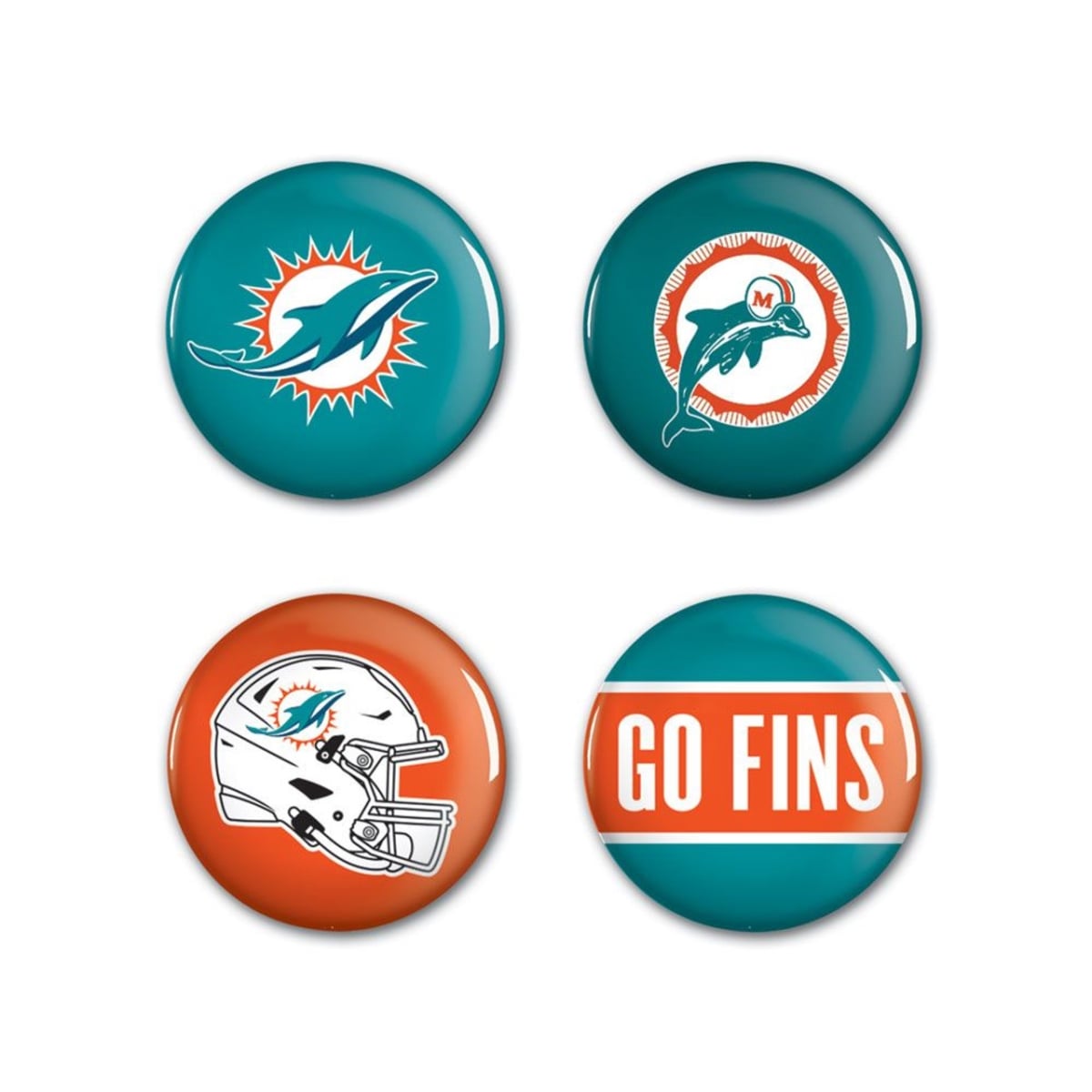 3208588818 Miami Dolphins Buttons - Small - Pack of 4