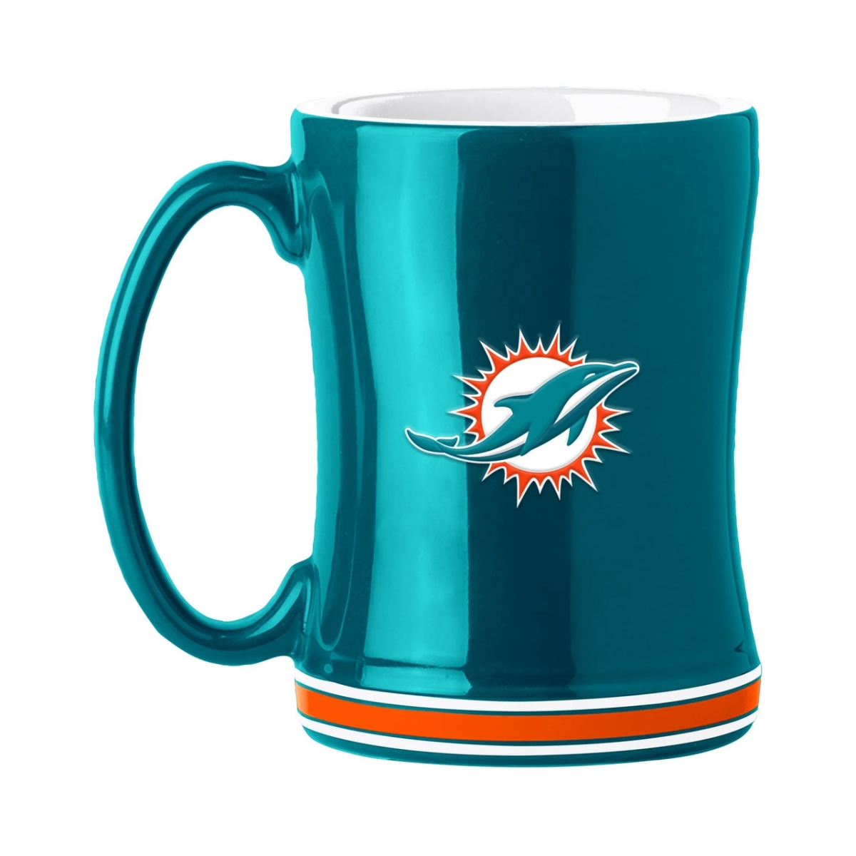 14 oz Miami Dolphins Sculpted Relief Coffee Mug - Team Color