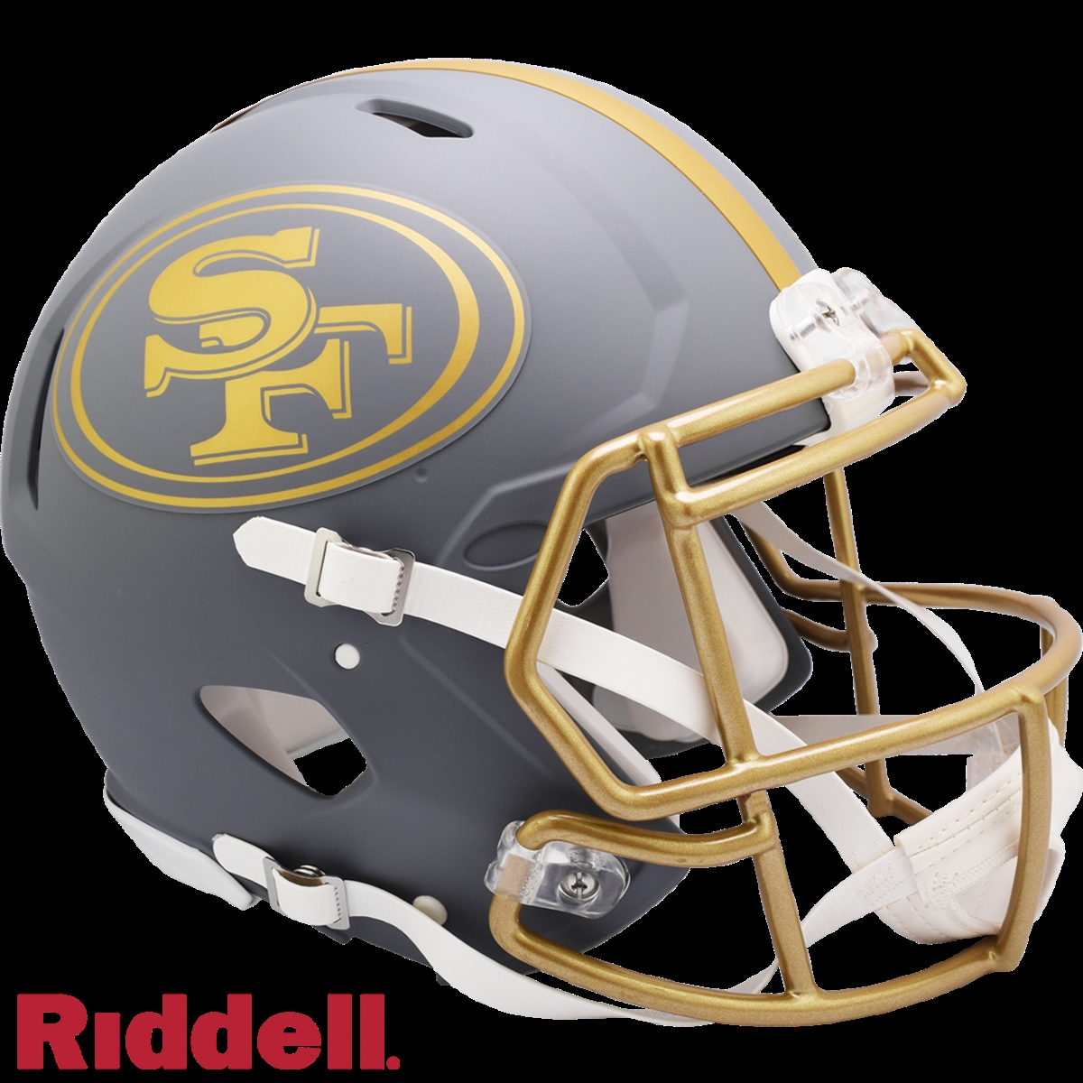 9585562964 NFL San Francisco Bay University Authentic Full Size Speed Style Slate Alternate 49ers Helmet