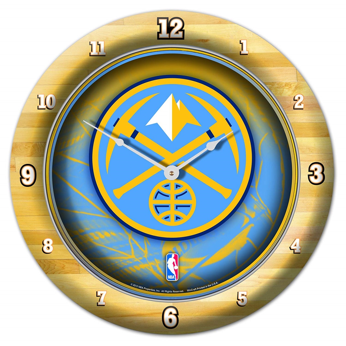 1094328289 Denver Nuggets Clock - Round Wall Style Chrome
