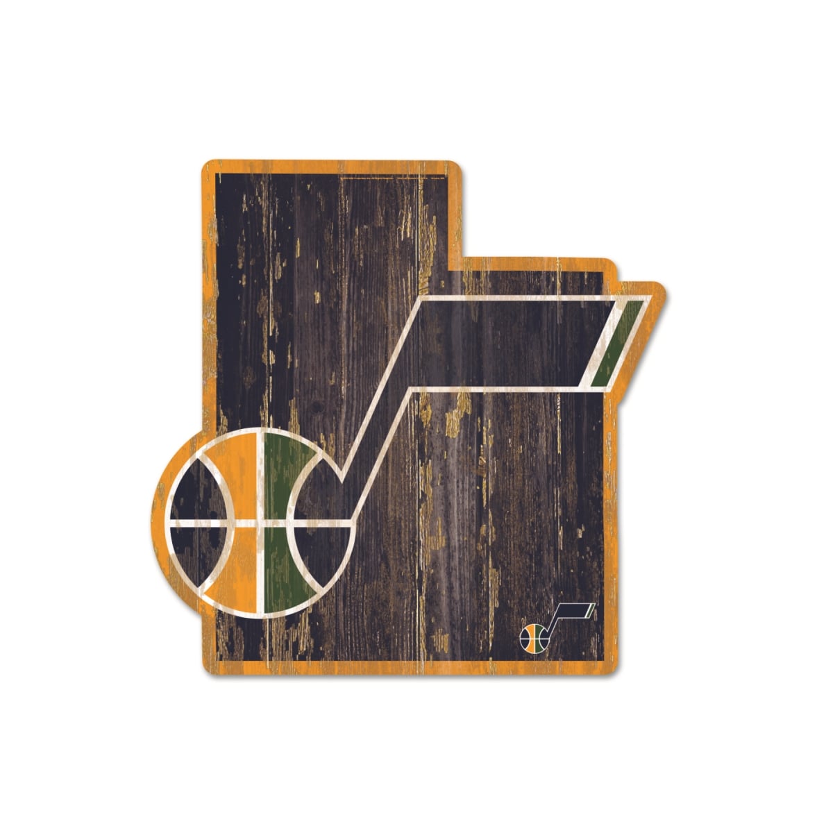 9416604466 Utah Jazz Sign Wood State Shape