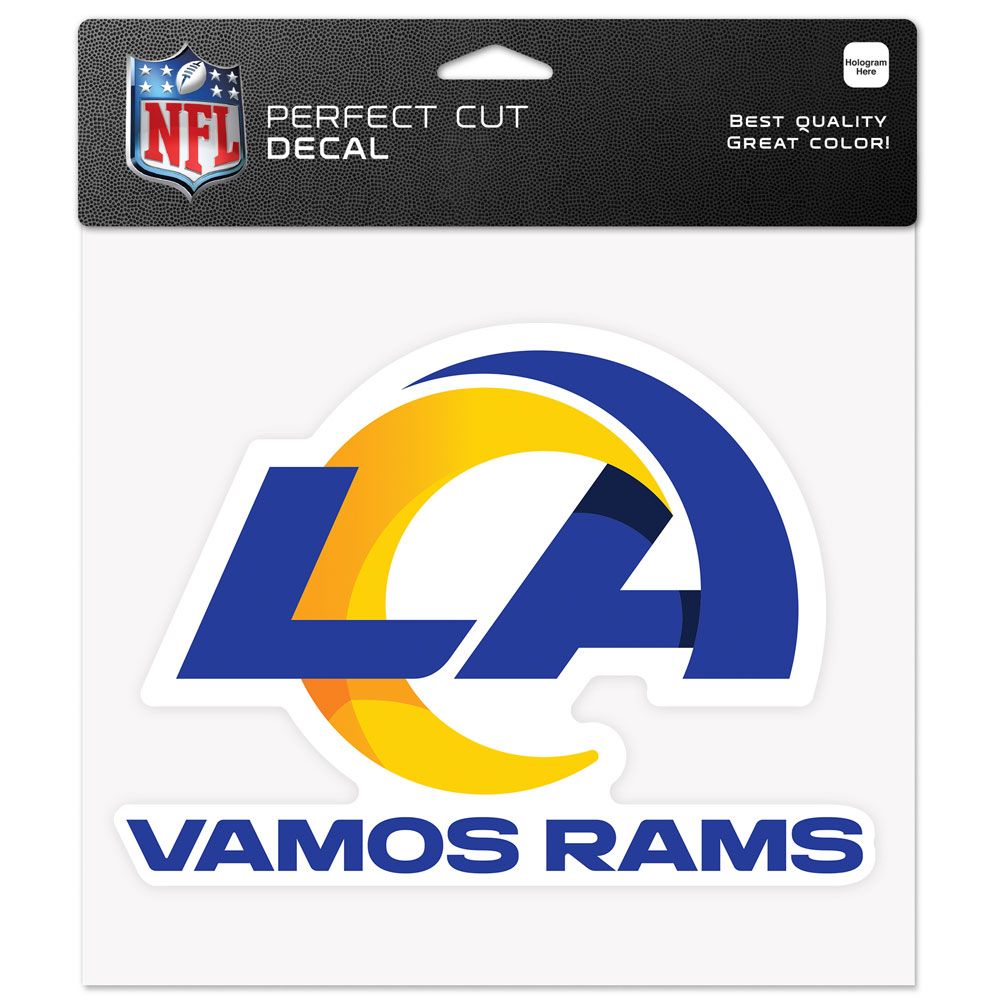 9416605266 8 x 8 in. Los Angeles Rams Decal - Perfect Cut Color Slogan