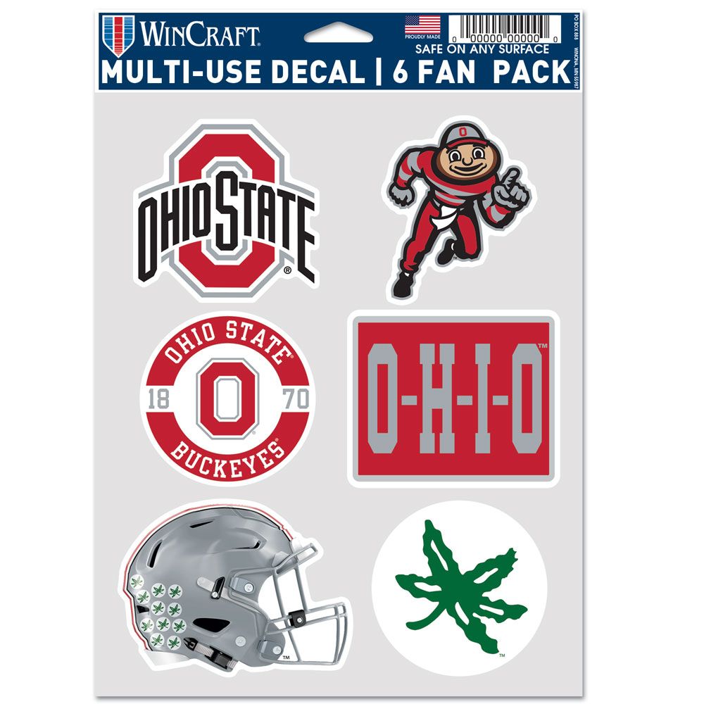 9416642139 Ohio State Buckeyes Decal - Multi Use Fan - Pack of 6