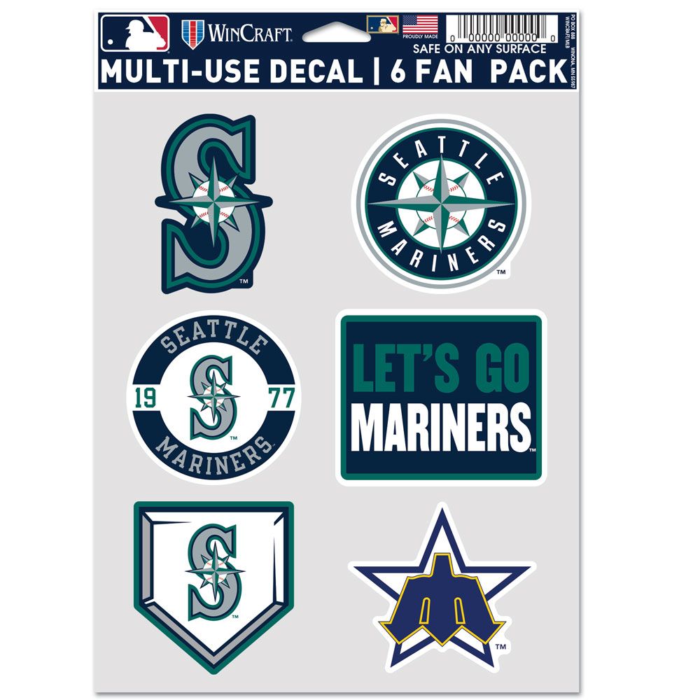 9416643745 Seattle Mariners Decal - Multi Use Fan - Pack of 6