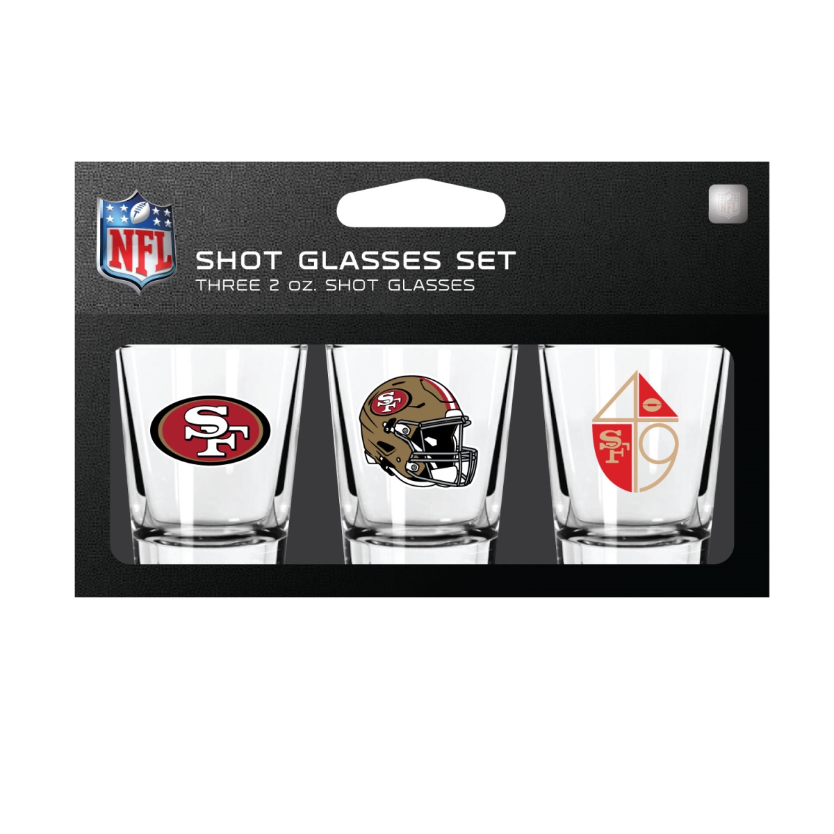 Mojo Licensing 9468813314 San Francisco 49ers Shot Glass Set - Pack of 3