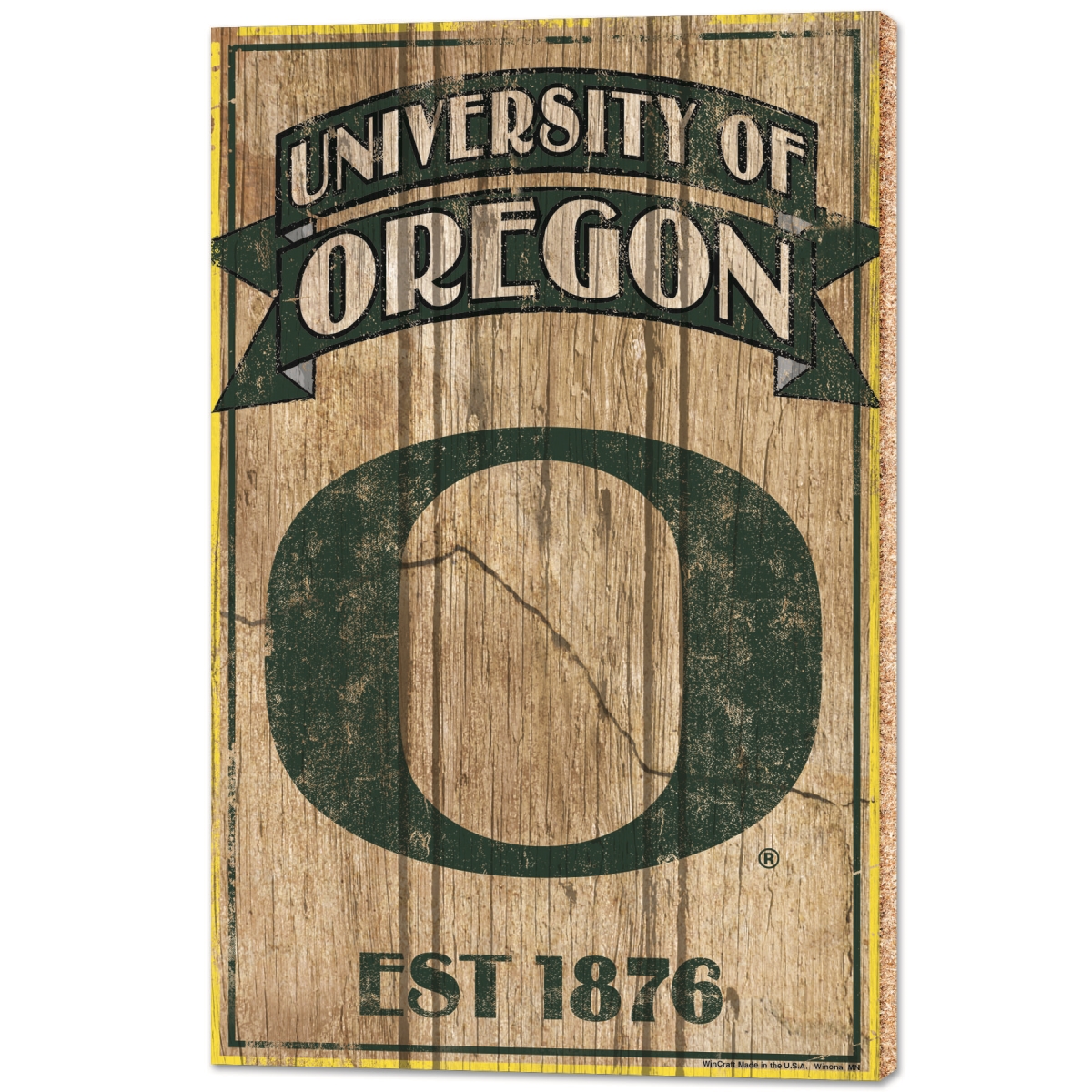 3208549134 15 x 24 in. Oregon Ducks Wood Established Sign
