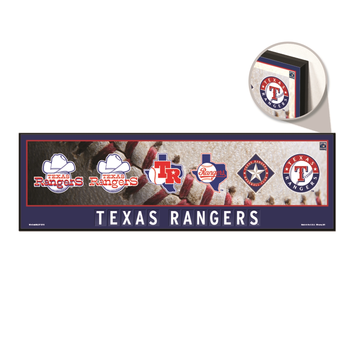 3208554685 9 x 30 in. Texas Rangers Sign - Wood Evolution