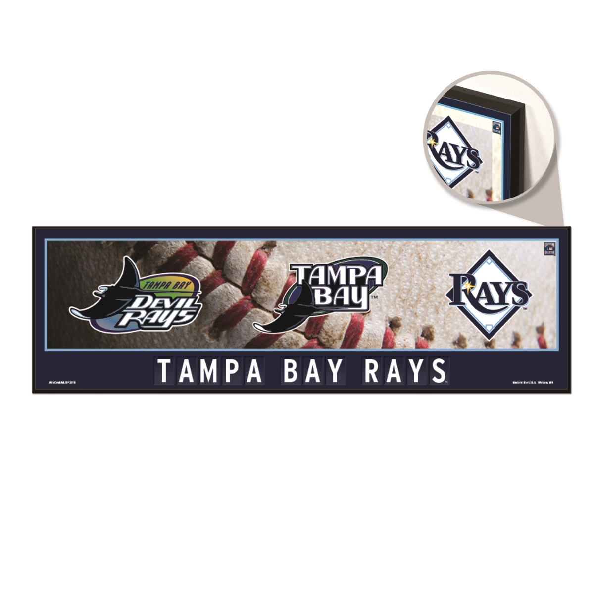 3208554713 9 x 30 in. Tampa Bay Rays Sign - Wood Evolution
