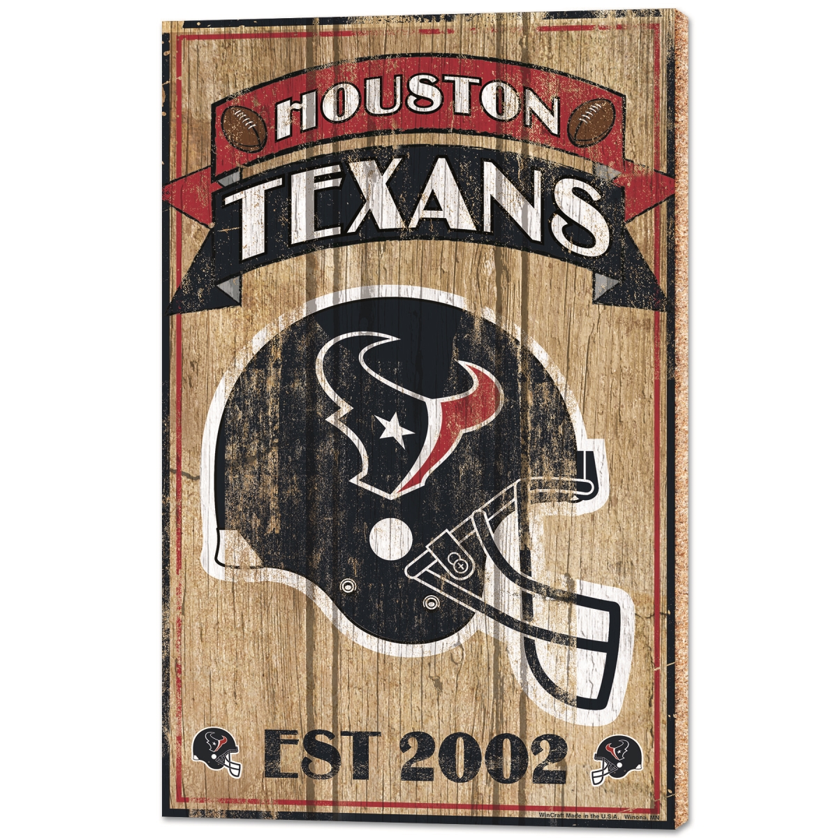 3208555942 15 x 24 in. Houston Texans Wood Established Sign