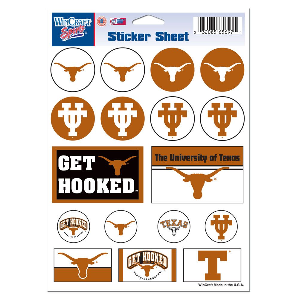 3208587773 5 x 7 in. Texas Longhorns Decal Sheet - Vinyl