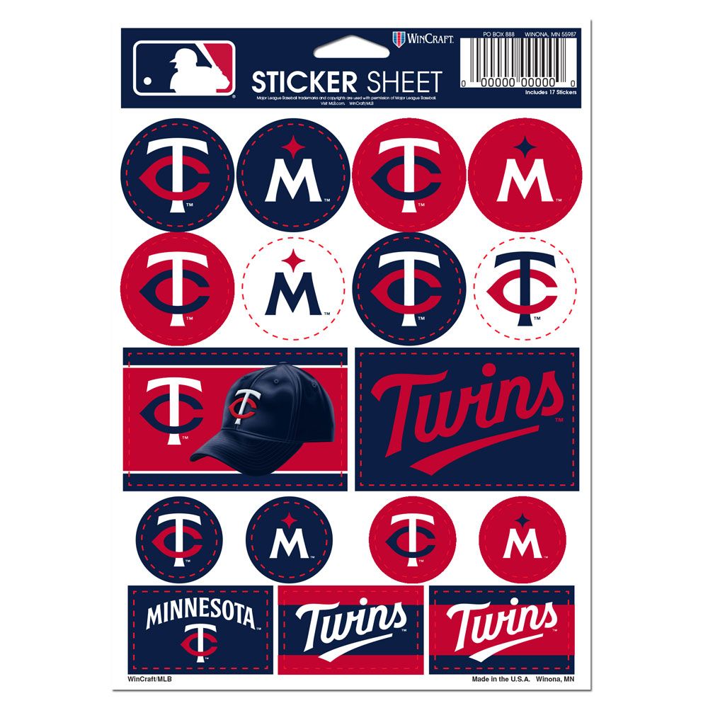 3208528452 5 x 7 in. Minnesota Twins Decal Sheet - Vinyl