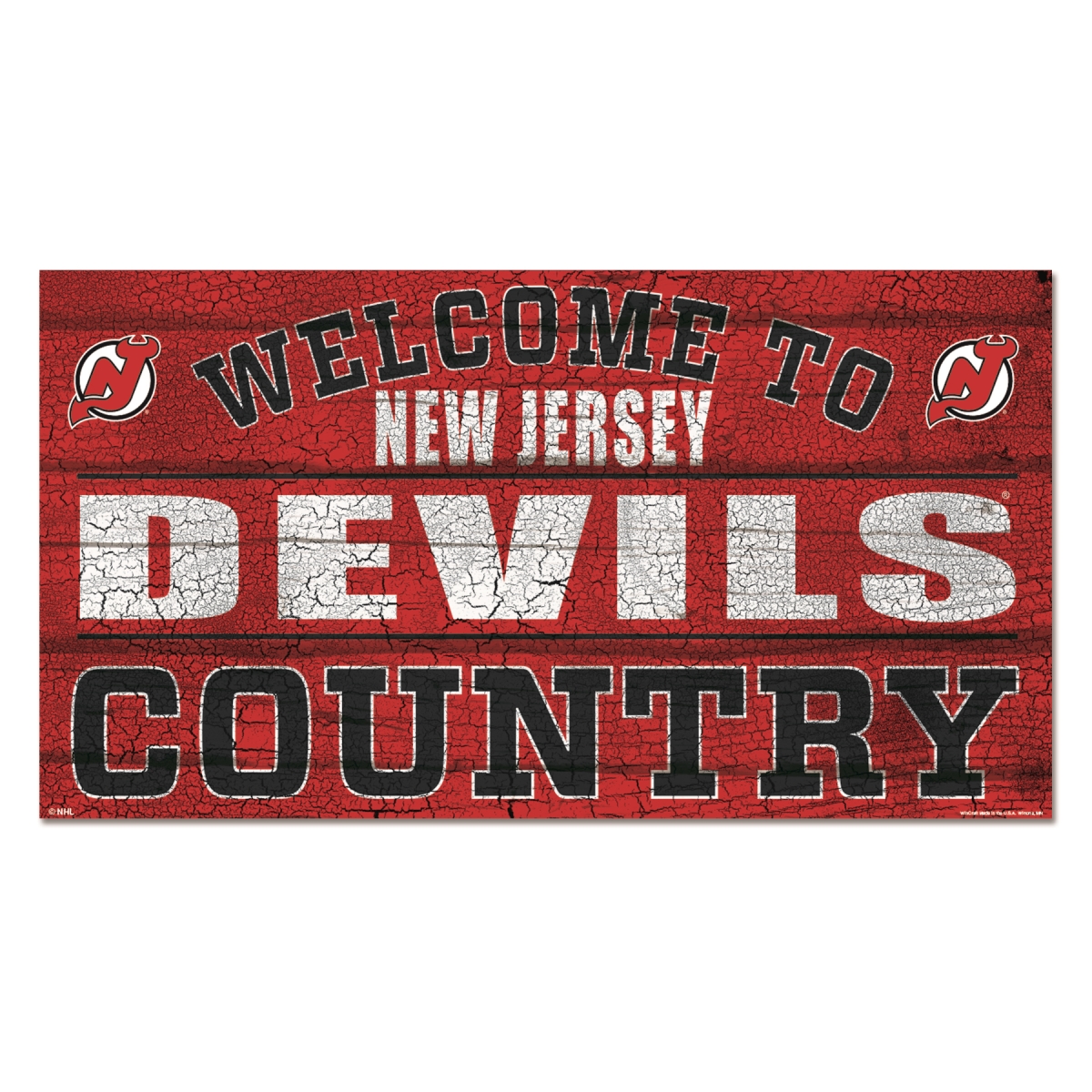 3208566735 13 x 24 in.   Jersey Devils Wood Country Sign
