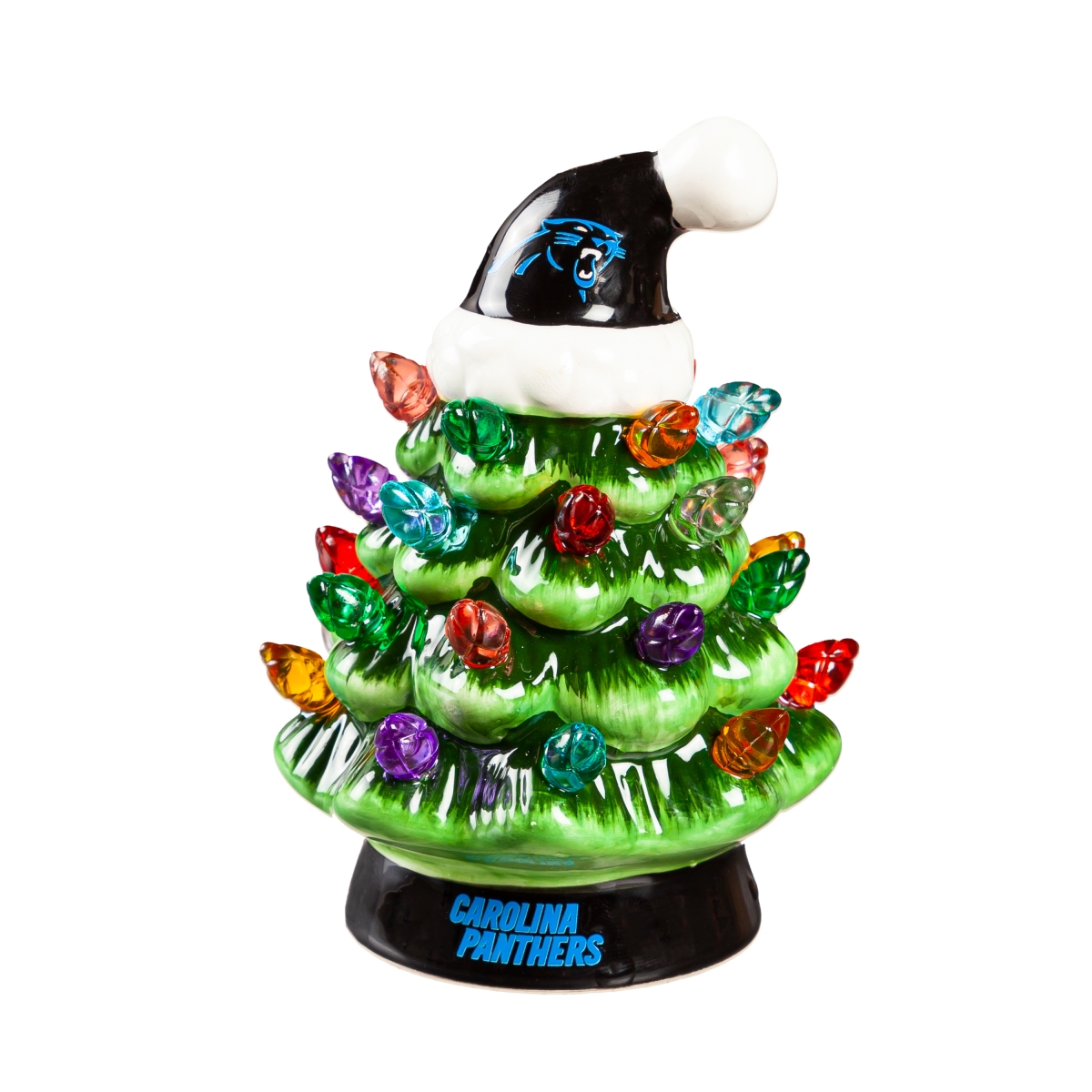 194639617 4 in. Carolina Panthers Christmas Tree - LED Tabletop