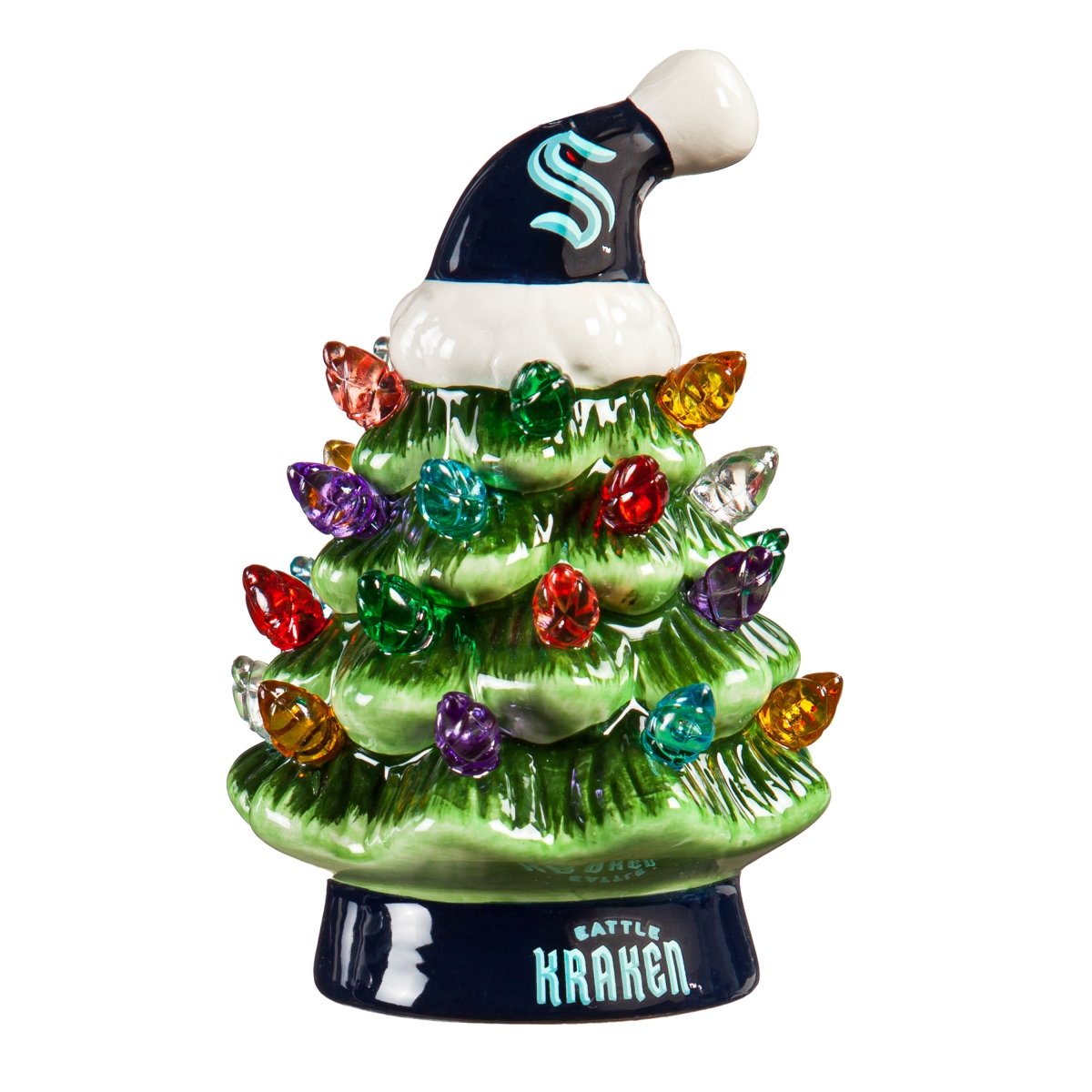 194639679 4 in. Seattle Kraken Christmas Tree - LED Tabletop