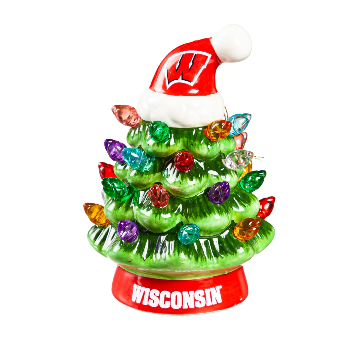 194639758 4 in. Wisconsin Decalrs Christmas Tree - LED Tabletop