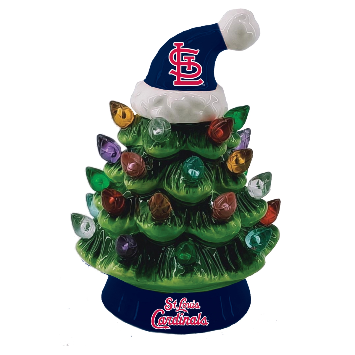 194642715 4 in. St. Louis Cardinals Christmas Tree - LED Tabletop
