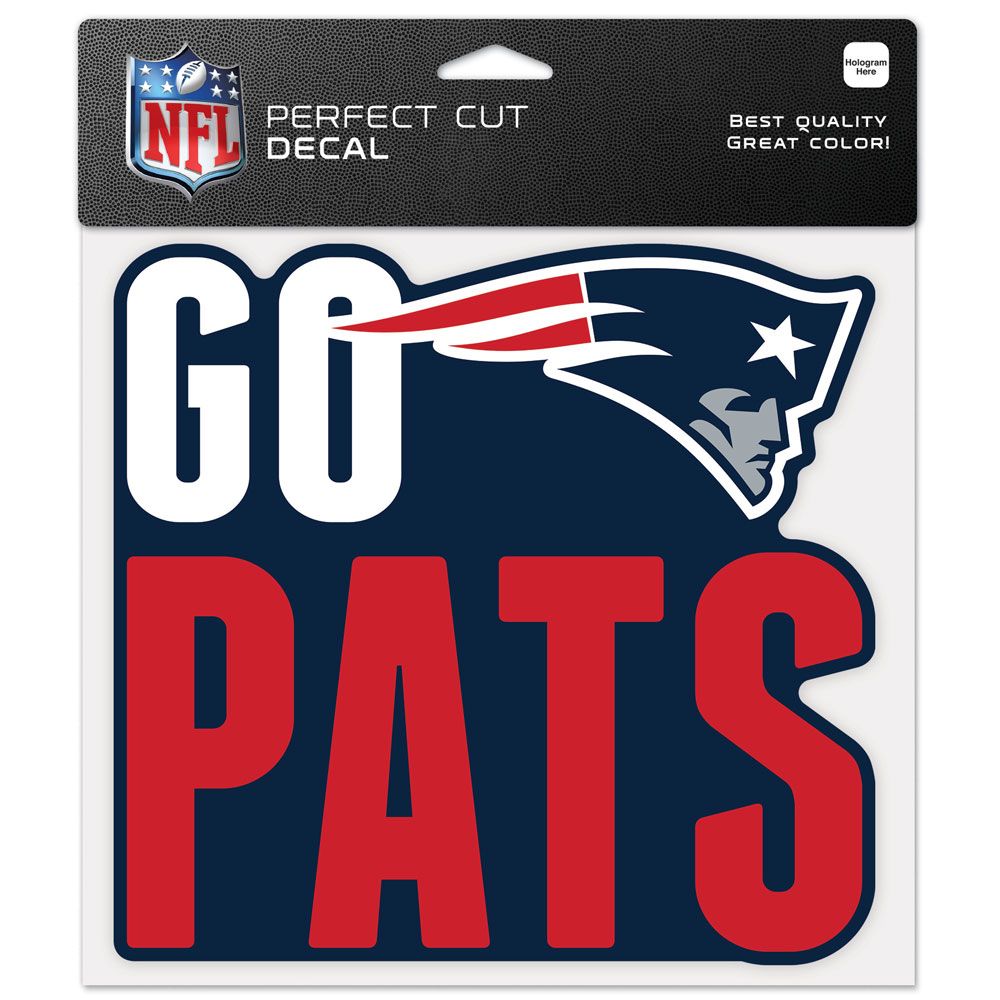 9416605256 8 x 8 in. New England Patriots Decal - Perfect Cut Color Slogan