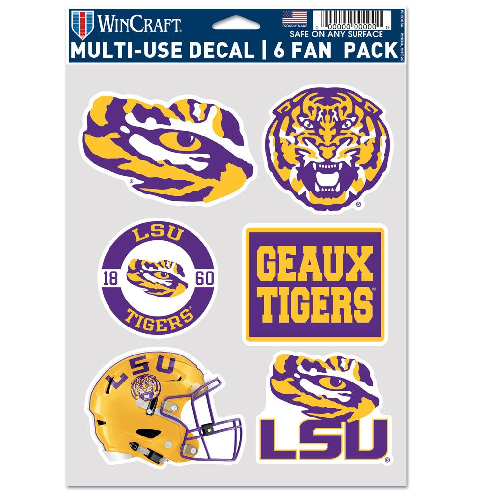 9416642844 LSU Tigers Decal - Multi Use Fan - Pack of 6