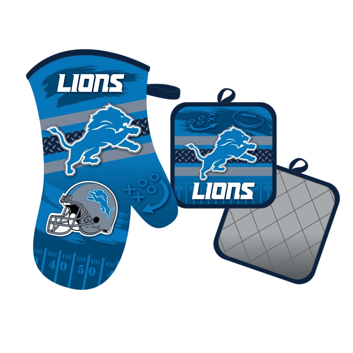 Mojo Licensing 9468800613 Detroit Lions Oven Mitt & Pot Holder Set