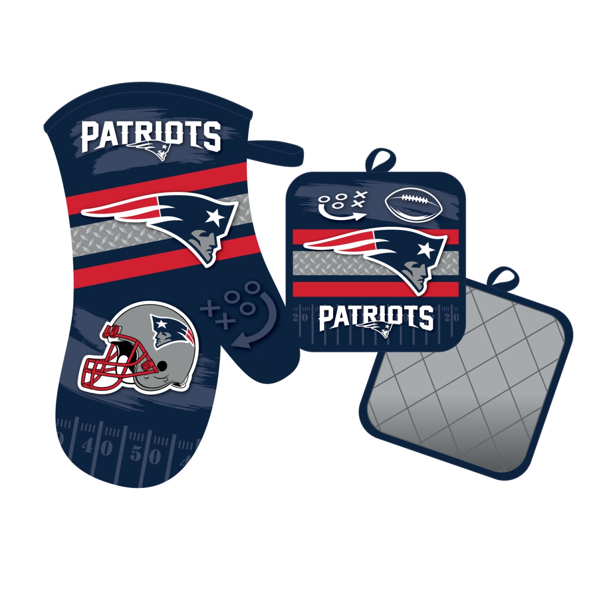 Mojo Licensing 9468800623 New England Patriots Oven Mitt & Pot Holder Set