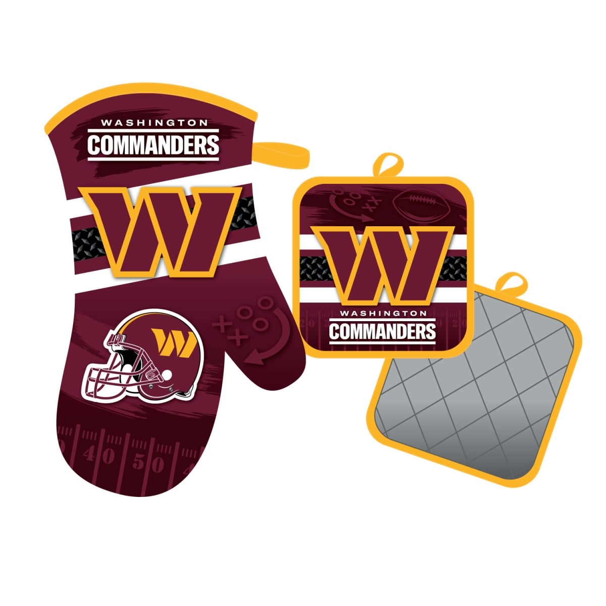 Mojo Licensing 9468800634 Washington Commanders Oven Mitt & Pot Holder Set