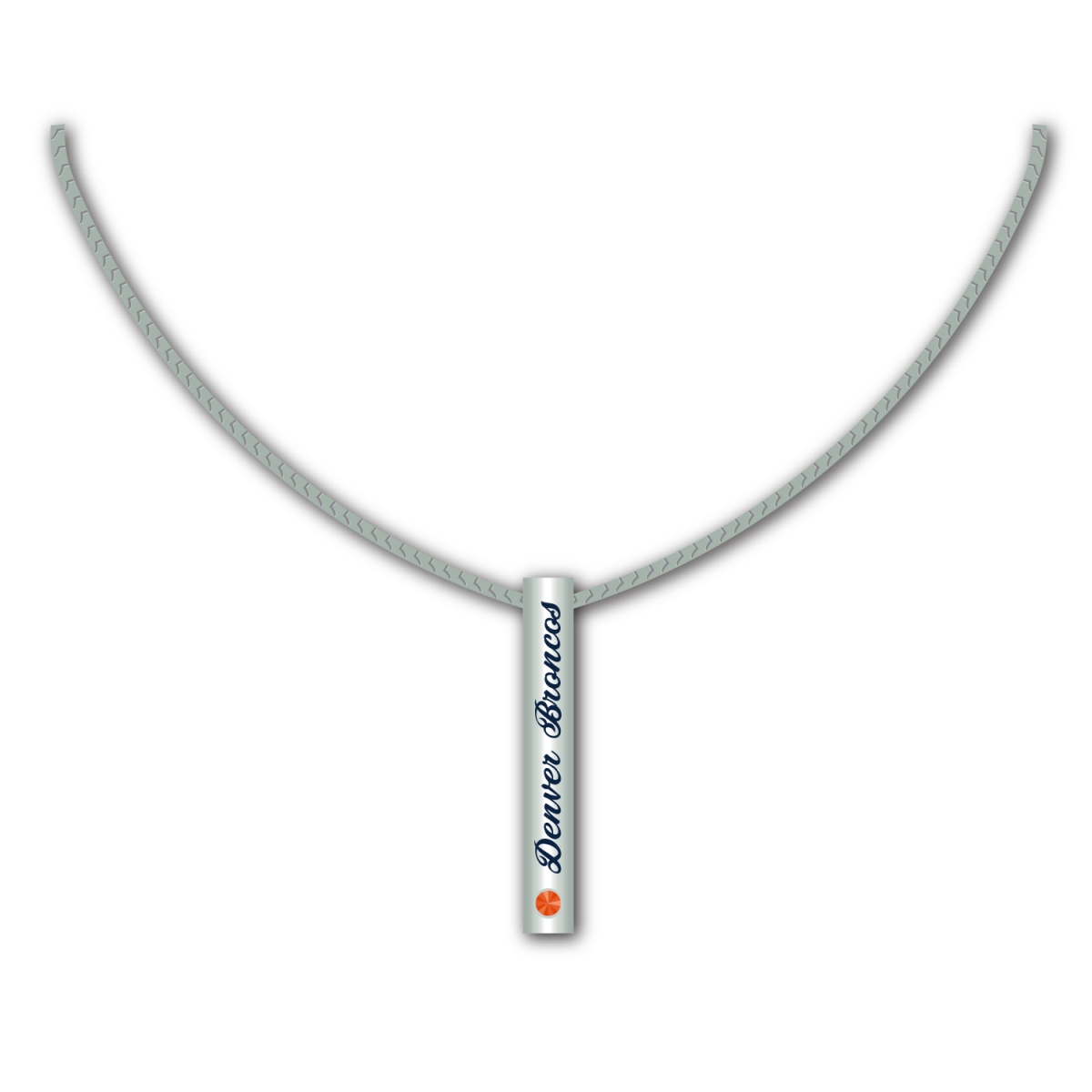 Mojo Licensing 9468804758 Denver Broncos Necklace - Silver Bar