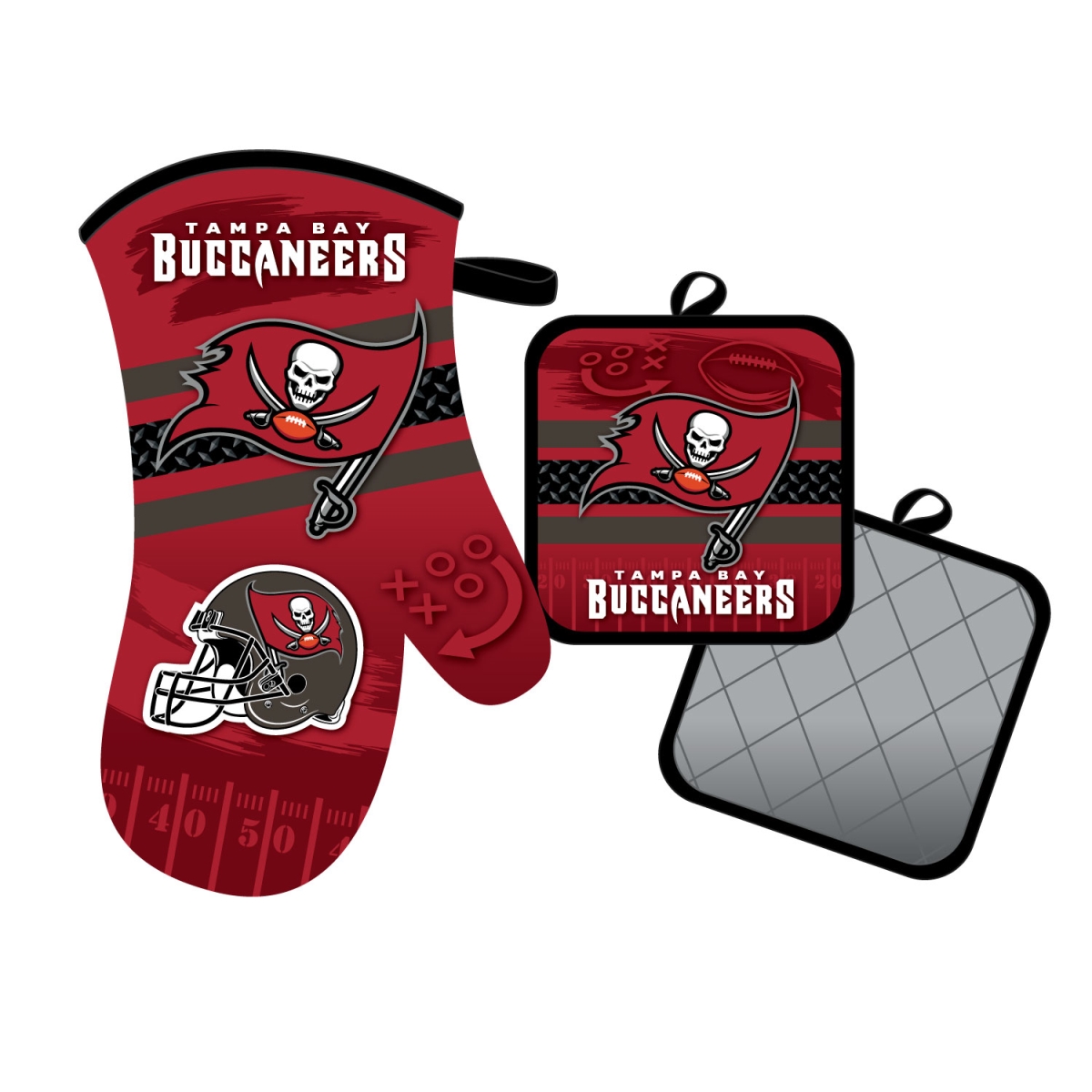 Mojo Licensing 9468800632 Tampa Bay Buccaneers Oven Mitt & Pot Holder Set