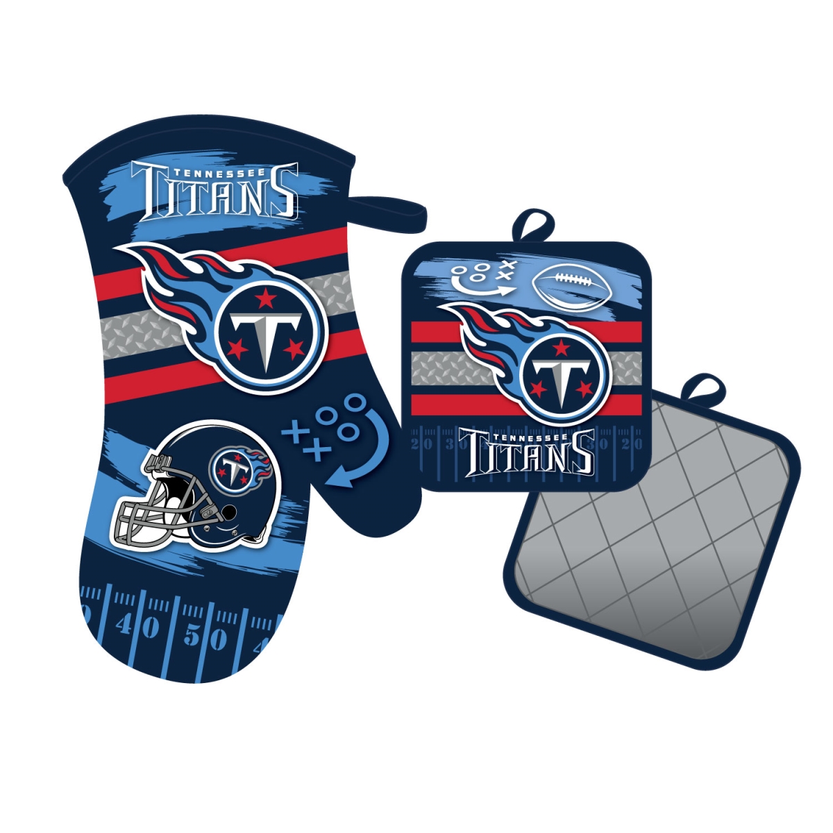 Mojo Licensing 9468800633 Tennessee Titans Oven Mitt & Pot Holder Set