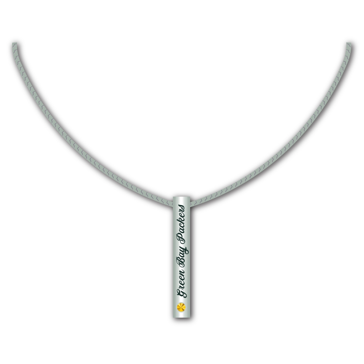 Mojo Licensing 9468804760 Green Bay Packers Necklace - Silver Bar