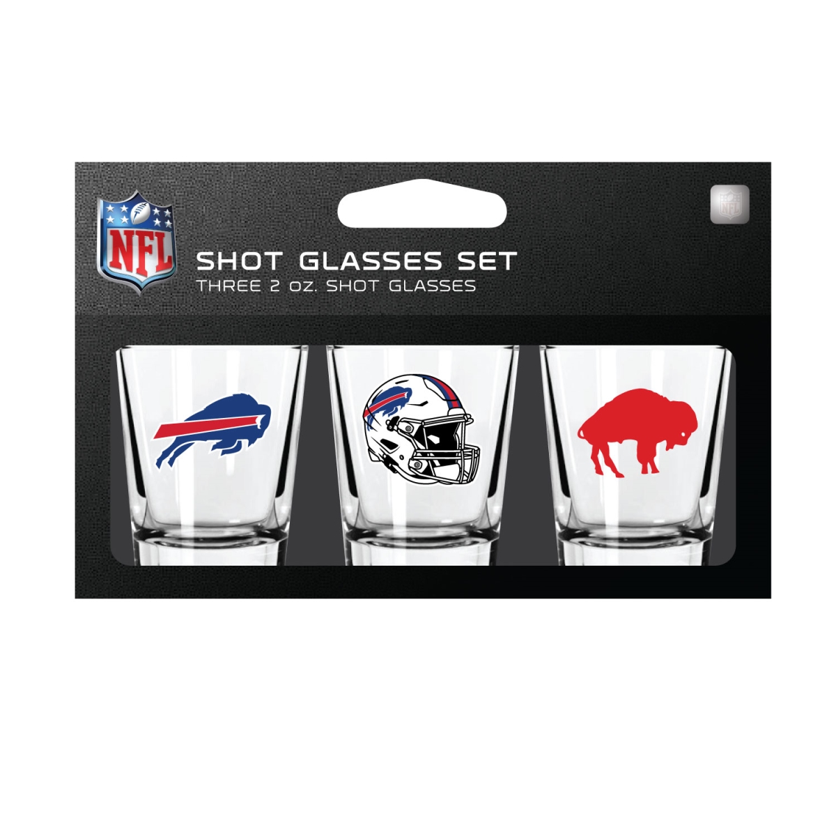 Mojo Licensing 9468813290 Buffalo Bills Shot Glass Set - Pack of 3