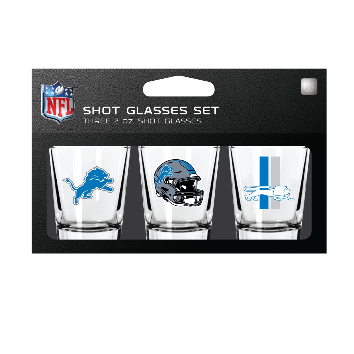 Mojo Licensing 9468813297 NFL University of Detroit Lions Shot Glass Set - Pack of 3