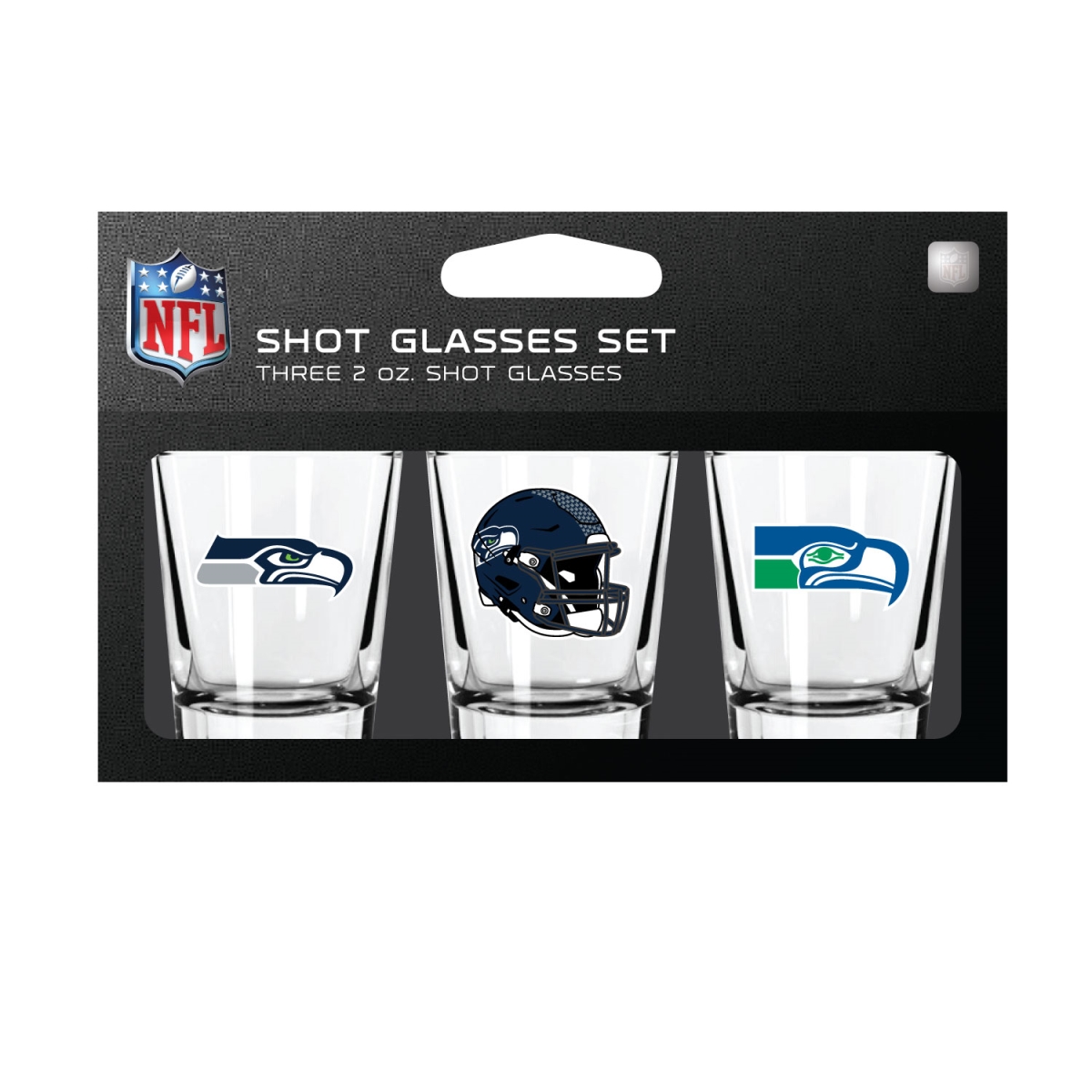 Mojo Licensing 9468813315 Seattle Seahawks Shot Glass Set - Pack of 3