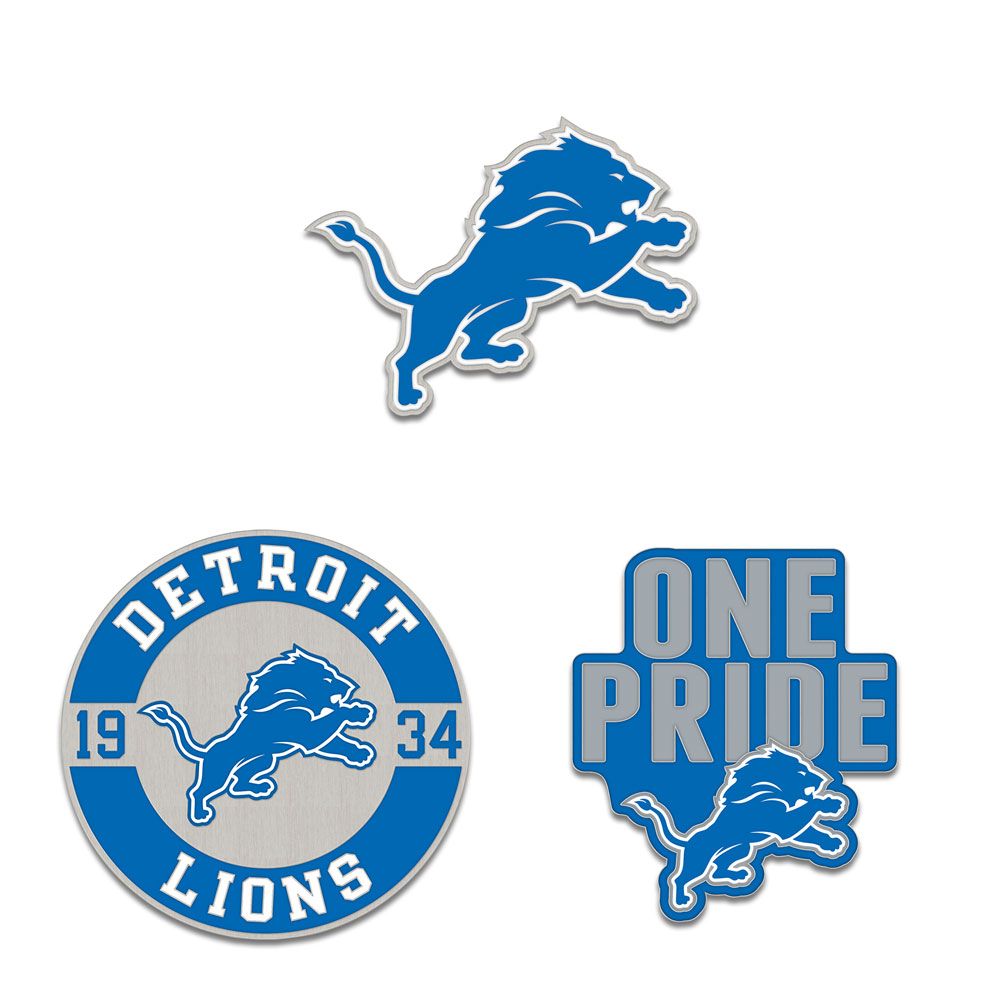 9416676666 Detroit Lions Enamel Pin Set - 3 Piece