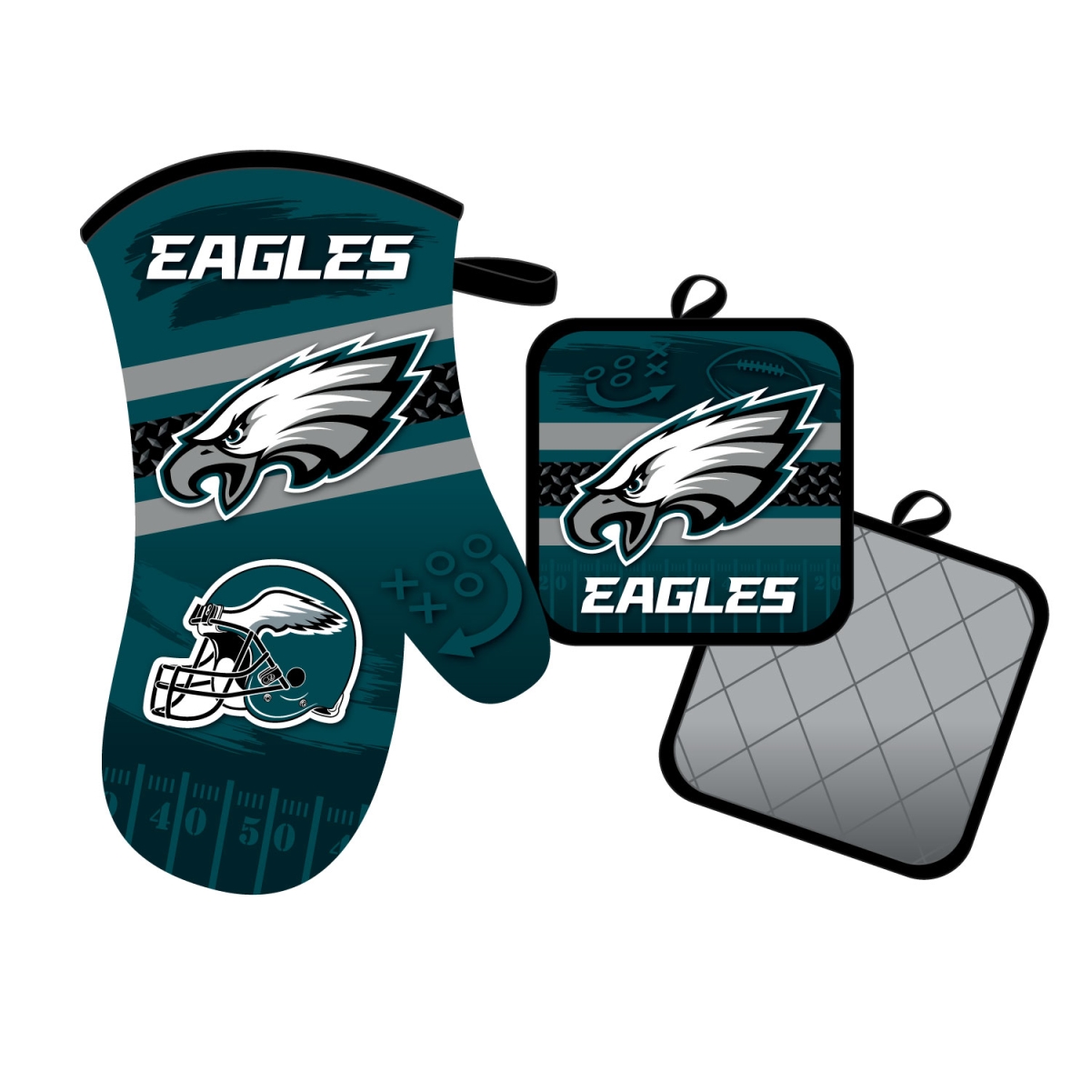 Mojo Licensing 9468800628 Philadelphia Eagles Oven Mitt & Pot Holder Set