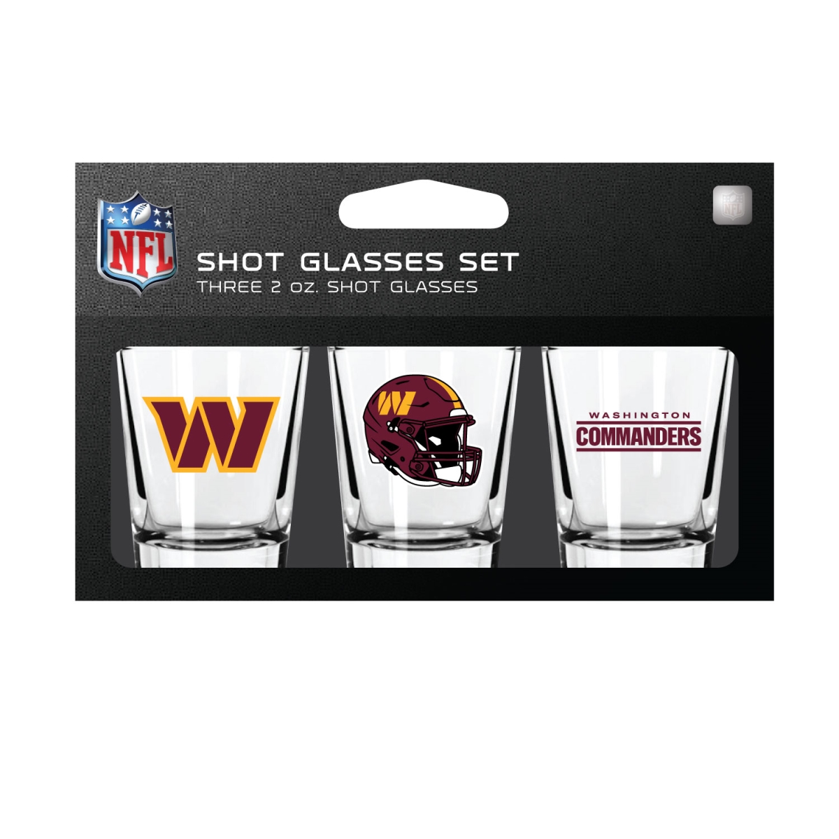 Mojo Licensing 9468813318 Washington Commanders Shot Glass Set - Pack of 3