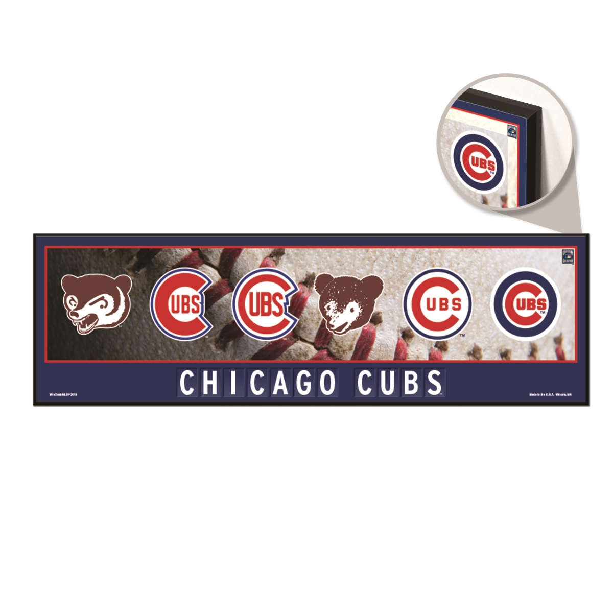 3208549014 9 x 30 in. Chicago Cubs Sign - Wood Evolution