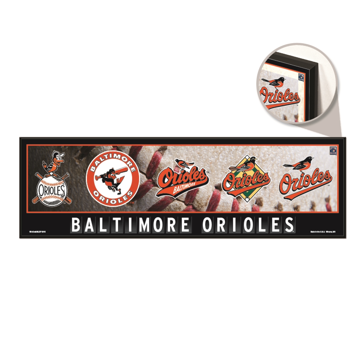 3208549049 9 x 30 in. Baltimore Orioles Sign - Wood Evolution