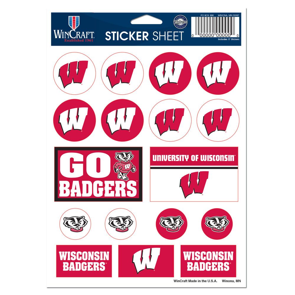 3208549647 5 x 7 in. Wisconsin Decalrs Decal Sheet - Vinyl