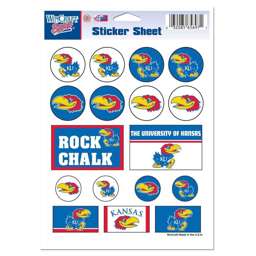 3208549651 5 x 7 in. Vinyl Kansas Jayhawks Decal Sheet