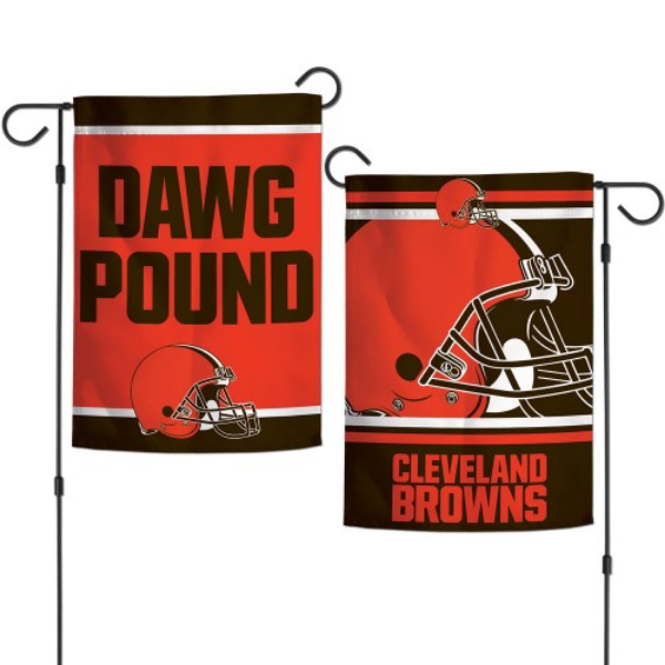 3208575817 12 x 18 in. Cleveland Browns Flag - Garden Style 2 Sided Slogan Design