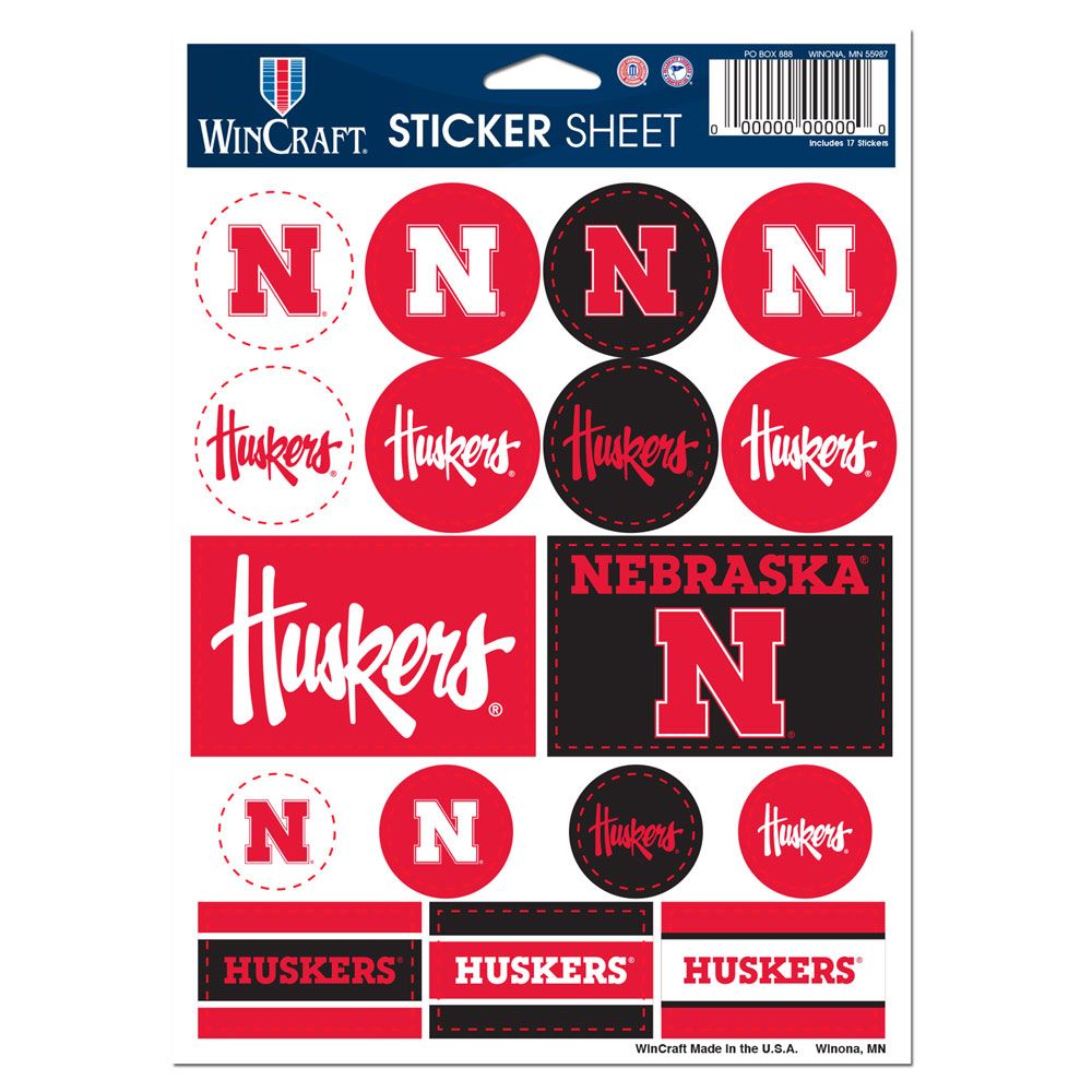 3208551995 5 x 7 in. Nebraska Cornhuskers Decal Sheet - Vinyl