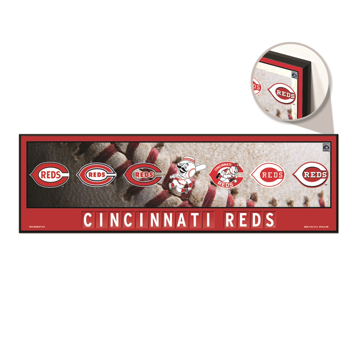 3208554721 9 x 30 in. Cincinnati Reds Sign - Wood Evolution