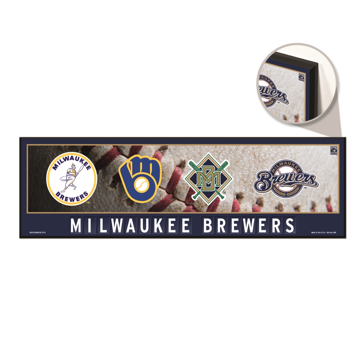 3208568029 9 x 30 in. Milwaukee Brewers Sign - Wood Evolution
