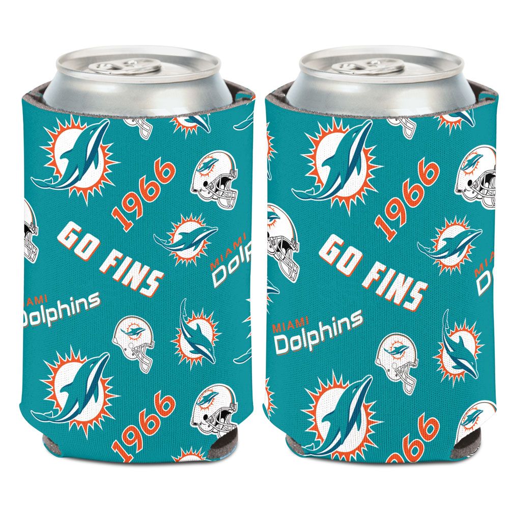 9416624247 Miami Dolphins Can Cooler - Scatter Print Design
