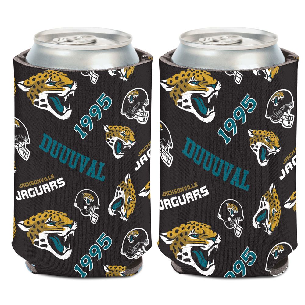 9416629442 Can Cooler - Jacksonville Jaguars Scatter Print Design