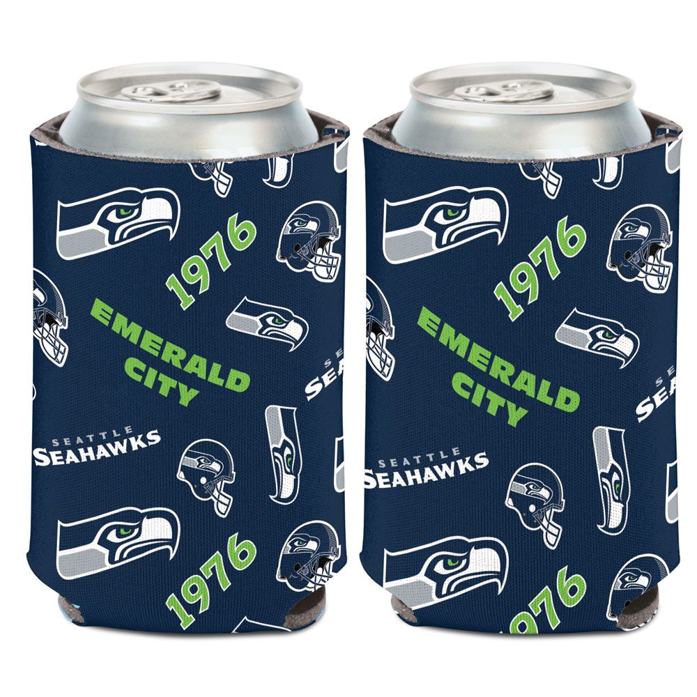 9416629453 Seattle Seahawks Can Cooler - Scatter Print Design