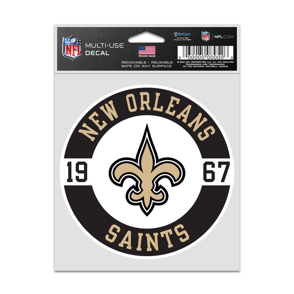 9416636956 3.75 x 5 in. New Orleans Saints Decal - Patch Fan