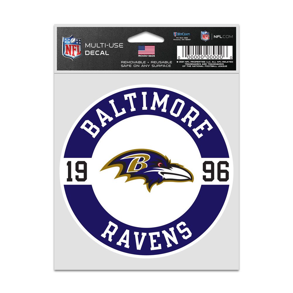 9416638124 3.75 x 5 in. Baltimore Ravens Decal - Patch Fan